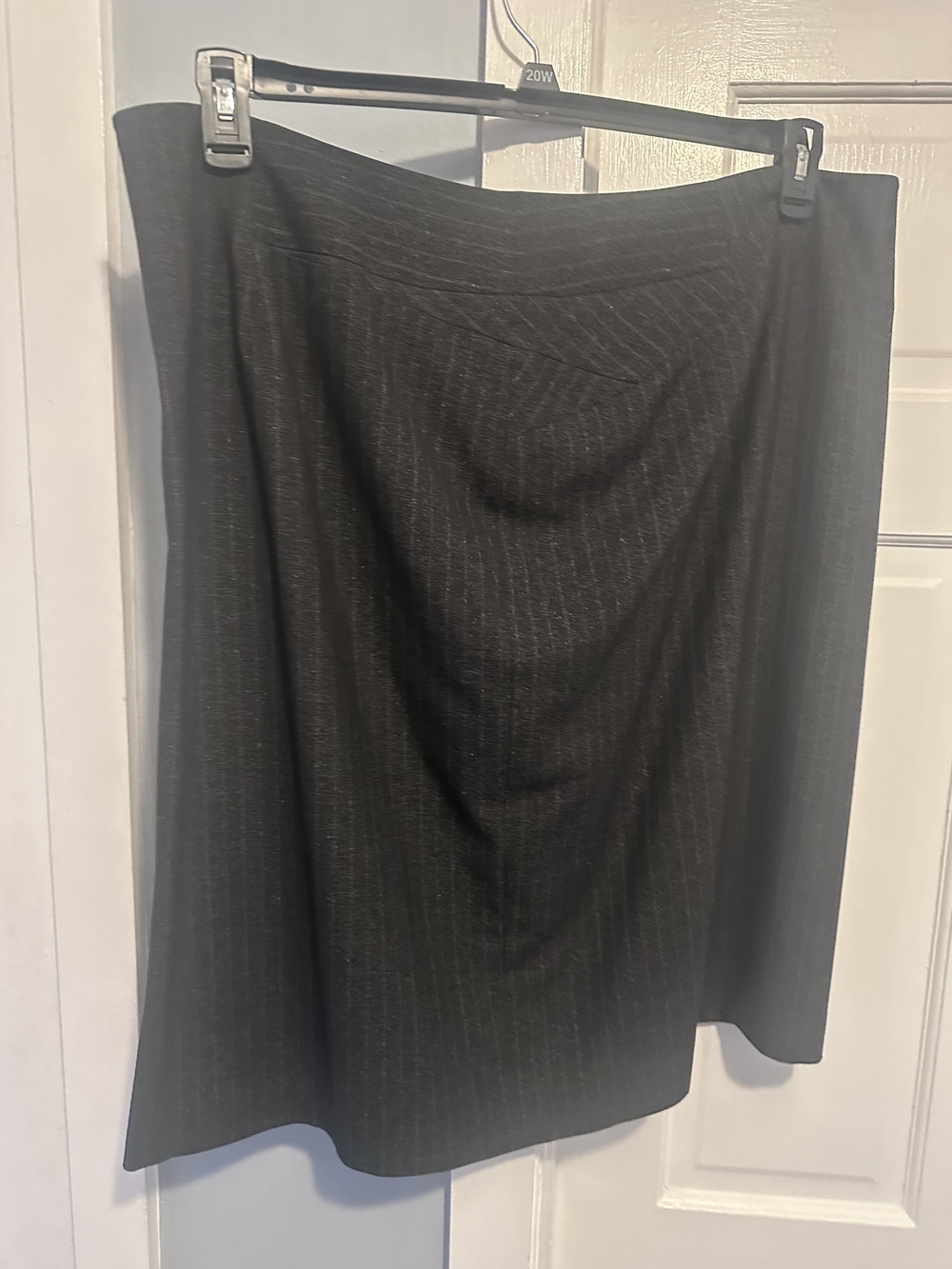Anne Klein Classic Charcoal Pinstripe A-Line Skirt - 20W